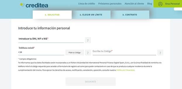 Creditea - Solicitar créditos rápidos