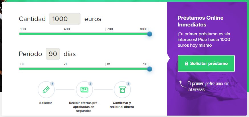 Formulario de solicitud online de Crédito Estrella